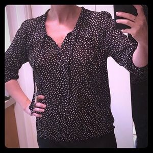 Loft back and white blouse - size M